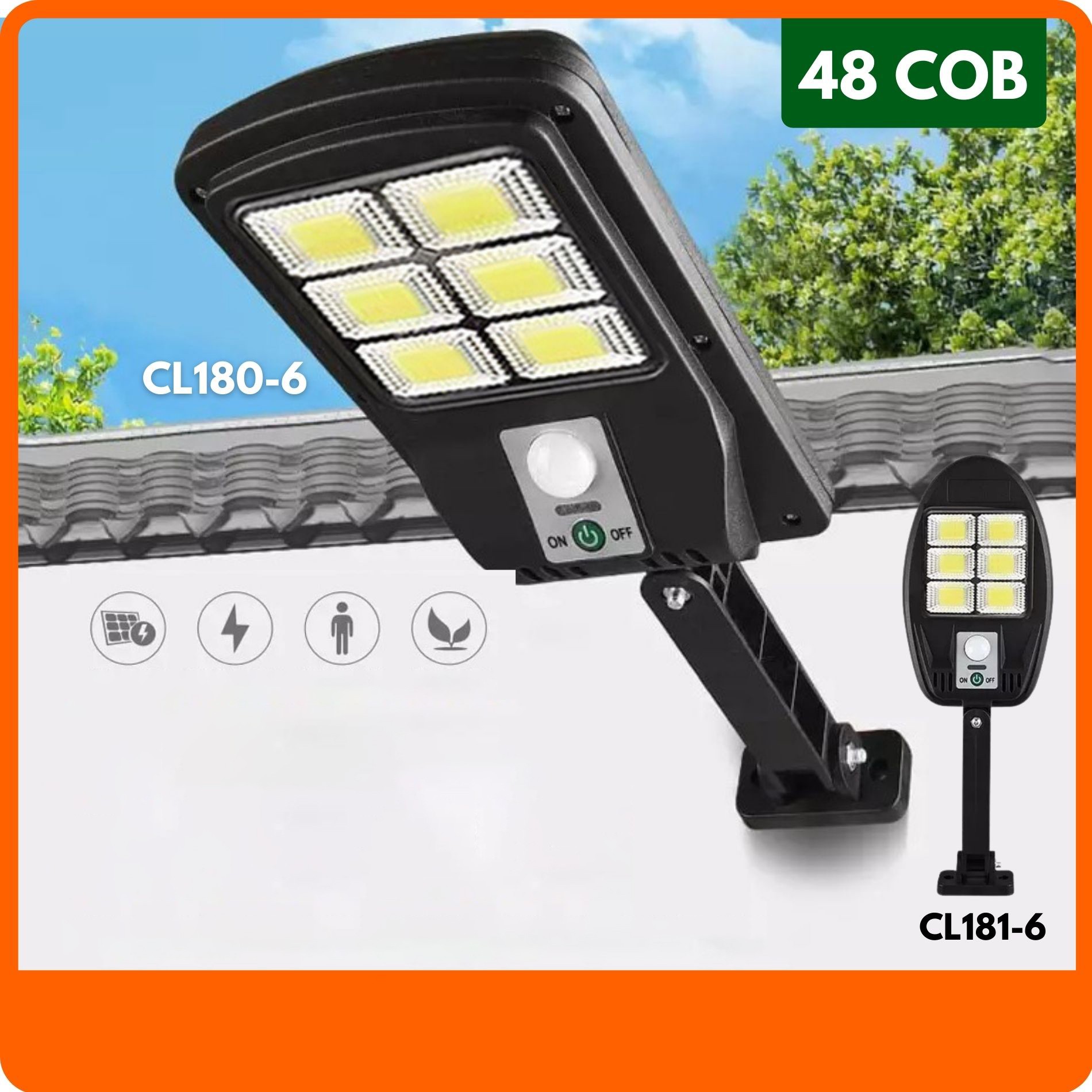 Lampa Solara cu LED, 48 COB