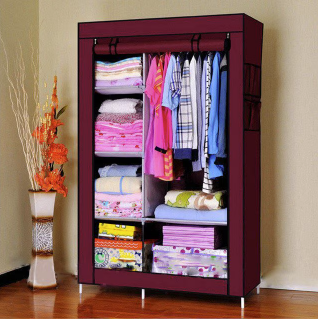 Dulap textil pentru haine, cu husa de protectie
