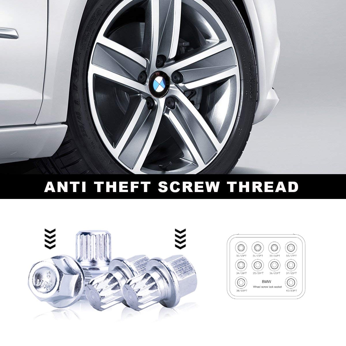 Set 10 chei speciale pentru antifurt prezoane roti BMW 13-23