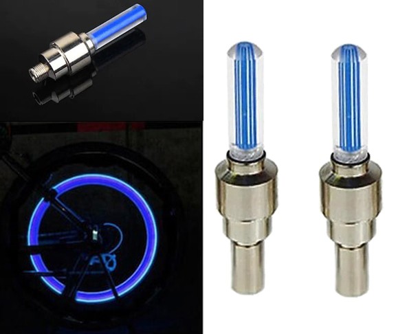 Set 2 Capace ventil pentru auto, bicicleta sau motocicleta, cu LED-uri colorate