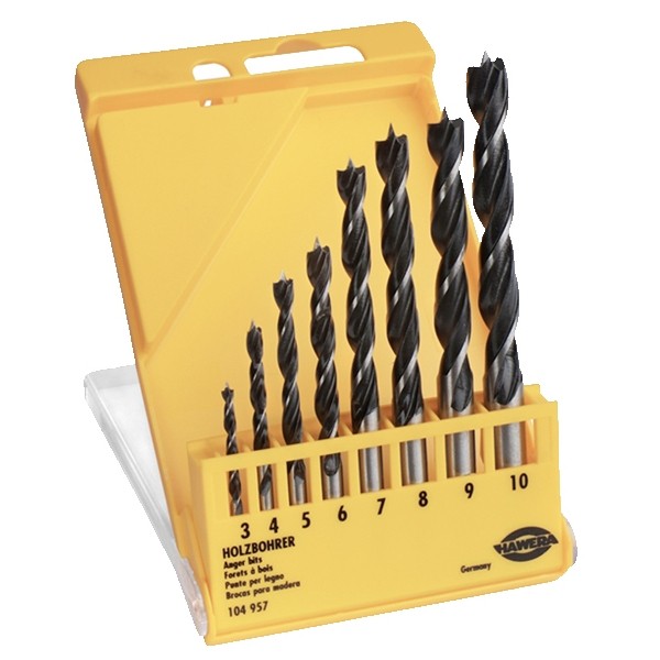 Set 8 burghie spirale Lemn dimensiuni 3-10 mm