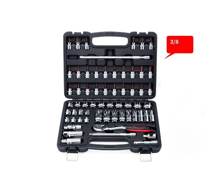 Set chei tubulare 3/8 cu adaptori si clichet 61 piese