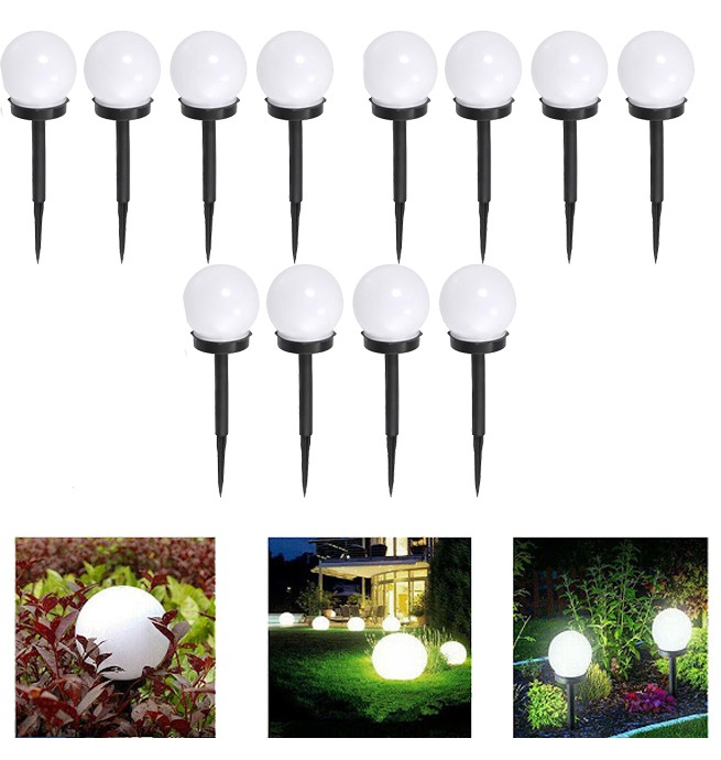 Set 12 lampi solare tip balon, pentru terasa sau gradina