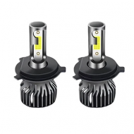 Set 2 becuri auto COB H4, 100W, lumina alb-rece, 12000 lumeni