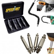 Pachet promotional, Set 4 extractoare suruburi, Speed Out + Prelungitor flexibil pentru bormasina, cap magnetic.