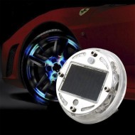 Set 4 capace jante auto LED multicolore cu incarcare solara