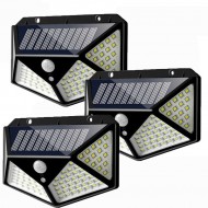 Set 3 Lampi cu panou solar, 100 LED si senzor de miscare