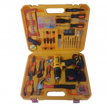 Trusa bormasina cu percutie, 2 baterii 28V + 110 accesorii