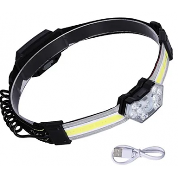 Lanterna de cap 1 COB plus 9 LED, Waterproof, 600lumeni