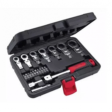 Chei unghiulare cu clichet 6-19mm CrV 20 buc si capete interschimbabile