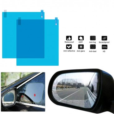 Set 2 folii universale pentru oglinzi sau geamuri auto antiaburire, anti stropire