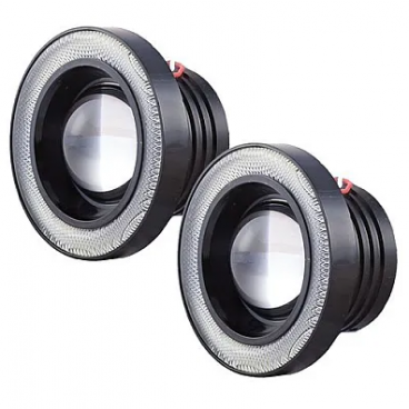 Set 2 Proiectoare 89 mm Angel Eyes cu LED DRL Lumina Alba