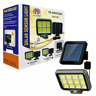Proiector solar 288LED, 50W, senzor de miscare, HS-8022 telecomanda, 3 moduri de iluminare