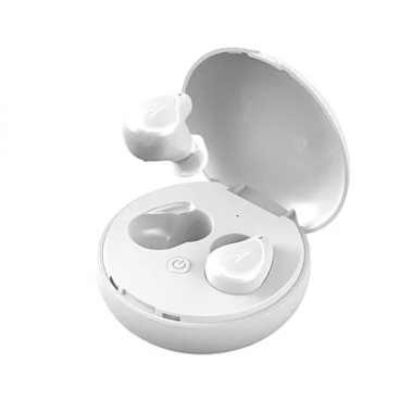 Casti Wireless A4-TWS cu dock de incarcare si design compact alb