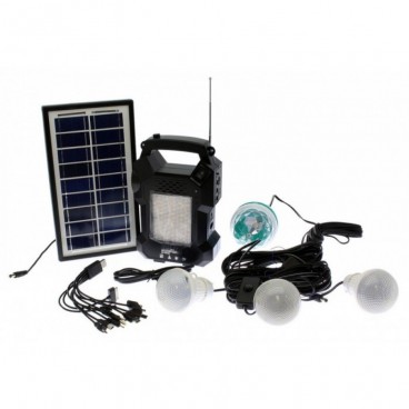 Lanterna cu radio si Mp3 GD-8050, panou solar, 4 becuri