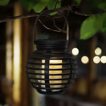 Lampa solara LED, tip felinar, imitatie lumanare, 10 x 11 cm