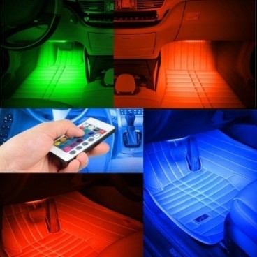 Benzi Ambientale 9LED Auto 8 Culori Telecomanda
