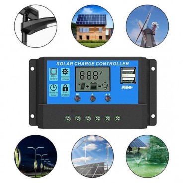 Controler 30A pentru panou solar , Afisare LCD, Iesire USB (5v-2A)