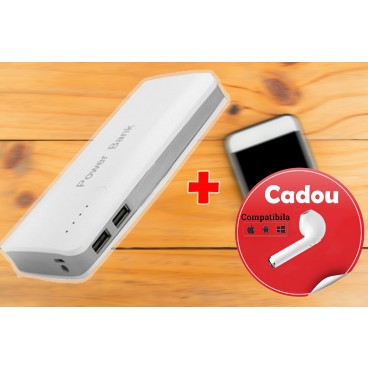 Oferta speciala Baterie externa 12000 mAh + Cadou casti Wireless