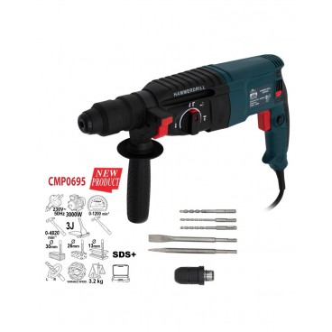 Set Ciocan Rotopercutor cu accesorii, putere 3000W
