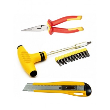 Set 3 unelte surubelnita cu biti, patent spit si cutter