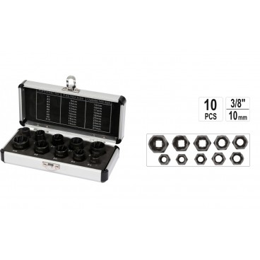 Set extractoare suruburi si piulite 3/8" 10 piese