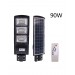 Proiector stradal 90W cu senzor, panou solar si telecomanda, suport de perete Cadou